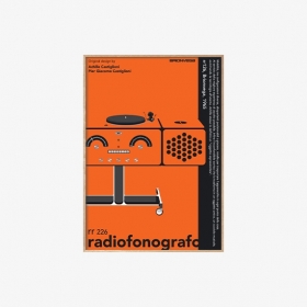 Radiofonografo rr 226 Poster Orange A1 - Wood Frame